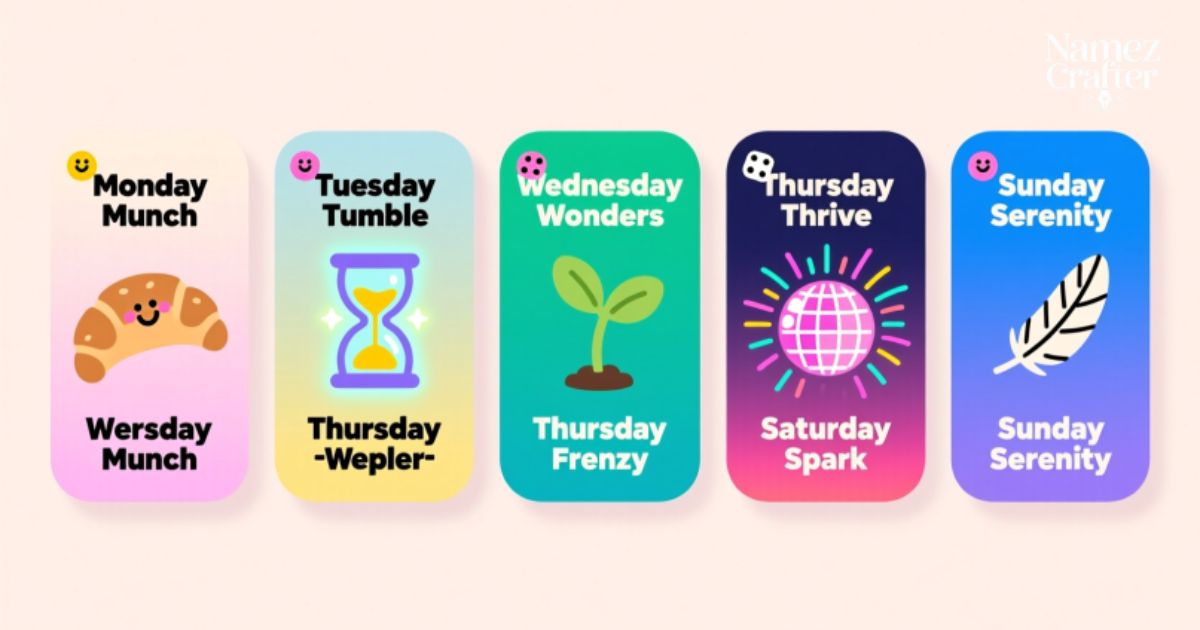 950 Hilarious Funny Names for the Days of the Week Ideas