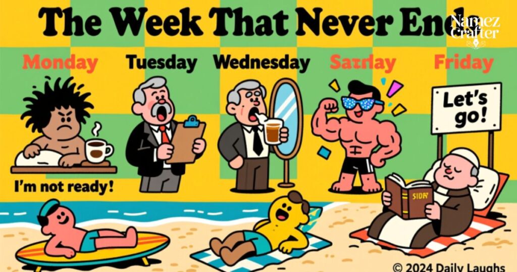 Funny names for the days of the week for adults