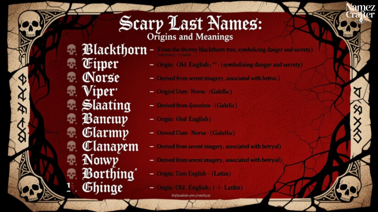 List of Scary Last Names With Their Meanings and Origin